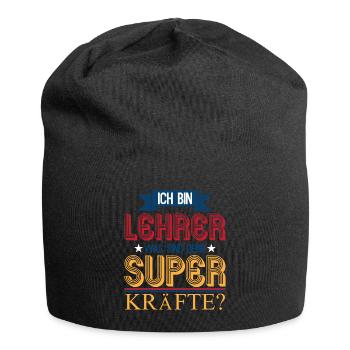 Ich bin Lehrer Superkraft - Jersey-Beanie - Schwarz - Vorne
