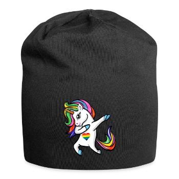 Drôle de Dab Licorne Gay Pride cadeau arc-en-ciel - Bonnet en jersey - noir - Devant