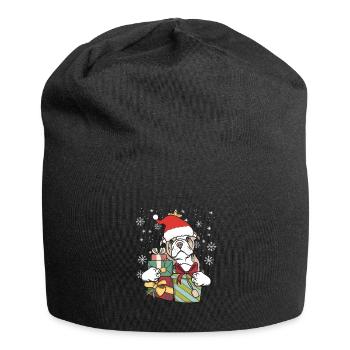 Bouledogue anglaise Noël Noël cadeau - Bonnet en jersey - noir - Devant