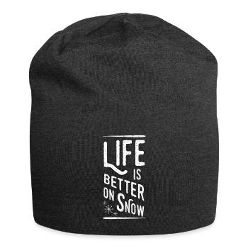 LIFE IS BETTER ON SNOW SKI SNOWBOARD - Bonnet en jersey - charbon - Devant