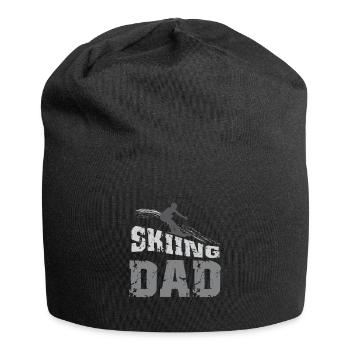 Skiing Dad Skier Winter Skis Snow - Jersey Beanie - black - Front