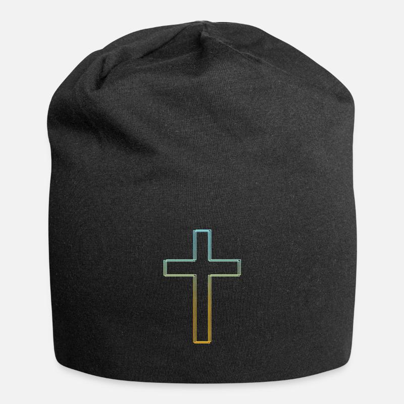 Kreuz Glauben Believer Shirt Geschenk - Jersey-Beanie - Schwarz