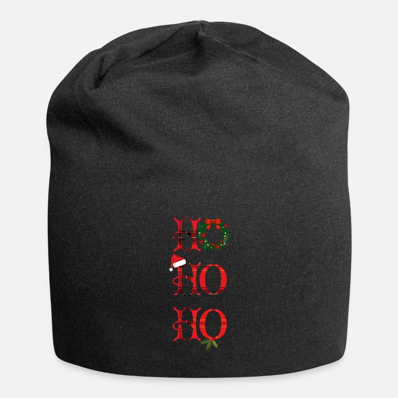 HoHoHo Christmas - Jersey Beanie - black