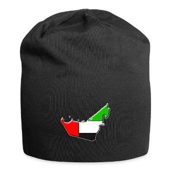 Carte du drapeau des Émirats arabes unis - Bonnet en jersey - noir - Devant