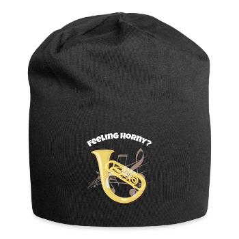 Lustiger Helicon Entwurf Messinghorn-Blaskapelle - Jersey-Beanie - Schwarz - Vorne