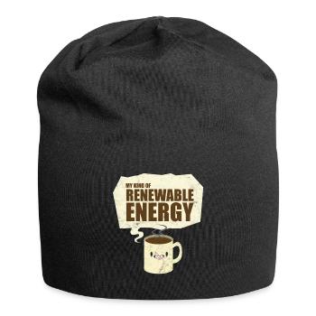 Geschenk Morgenmuffel Kaffee Frühstück Spruch - Jersey-Beanie - Schwarz - Vorne