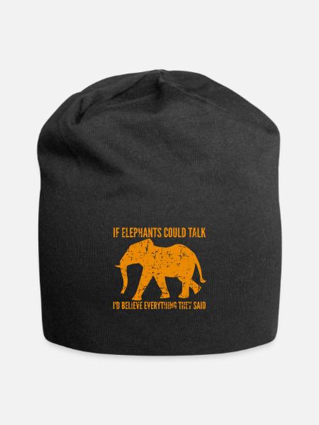 Elefant - Jersey-Beanie - Schwarz