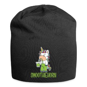 Drôle Licorne Boissons Smoothie Vert Vegan - Bonnet en jersey - noir - Devant