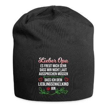 Opa Enkel Spruch Enkelin Lieblingsenkel Geschenk - Jersey-Beanie - Schwarz - Vorne
