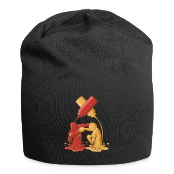 Ketchup vs Senf Epischer Kamp Fast Food Geschenk - Jersey-Beanie - Schwarz - Vorne