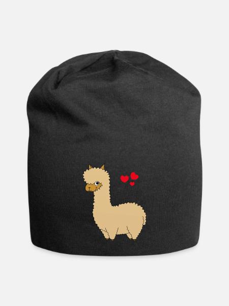 Funny Lama - Jersey-Beanie - Schwarz