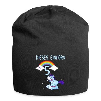 Licorne 5ème anniversaire - Bonnet en jersey - noir - Devant