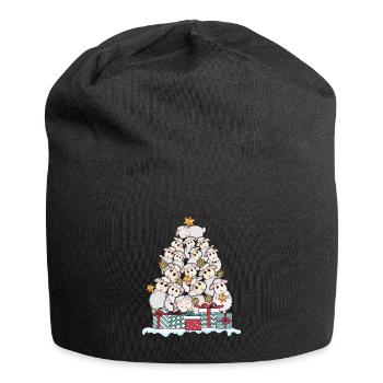 mouton mouton mouton berger animal Noël cadeau - Bonnet en jersey - noir - Devant