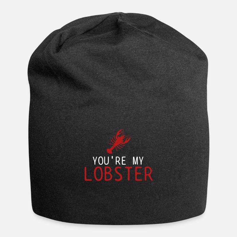Lobster red - Jersey Beanie - black
