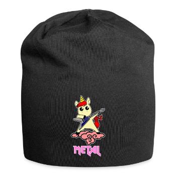 Metal Einhorn - Einhorn liebt Metal - Jersey-Beanie - Schwarz - Vorne