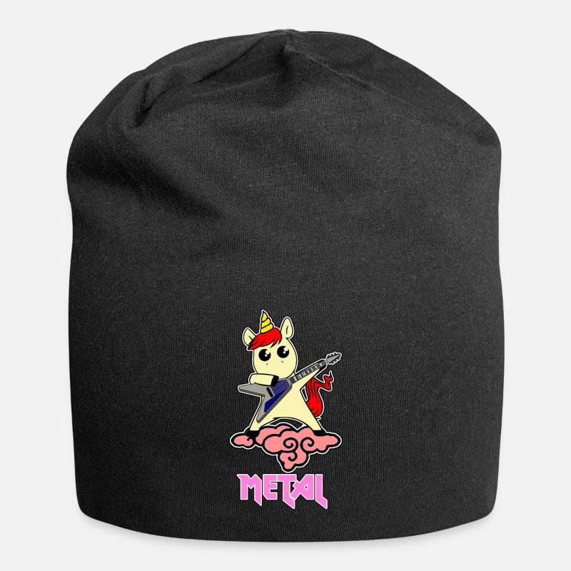 Licorne métallique - La licorne aime le métal - Bonnet en jersey - noir