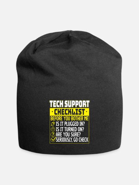 Tech Support Checklist Helpdesk Computer Admin - Jersey-Beanie - Schwarz