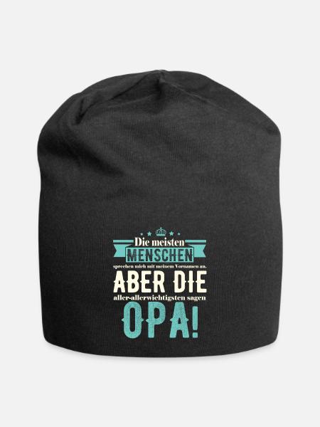 Opa Geschenkidee - Die wichtigsten sagen Opa - Jersey-Beanie - Schwarz
