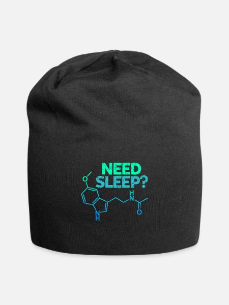 Melatonin-Schlaflosigkeit - Jersey-Beanie - Schwarz