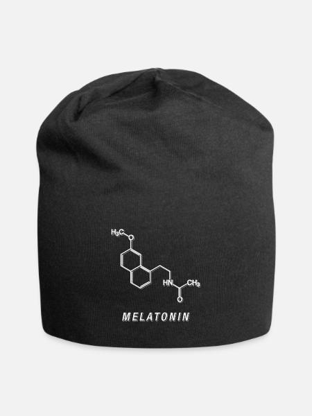 Melatonin-Formel - Jersey-Beanie - Schwarz
