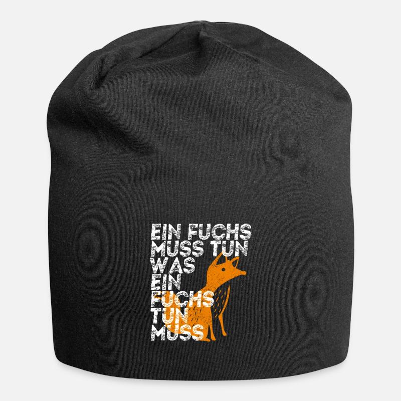 Ein Fuchs mus tun was ein Fuchs tun muss - Jersey-Beanie - Schwarz