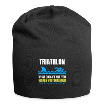Requin de natation triathlon - Bonnet en jersey - noir - Devant