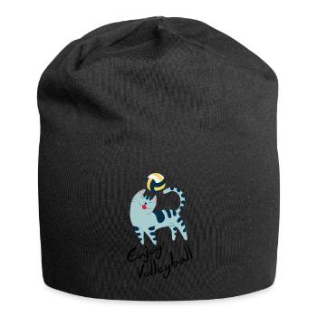 Chat de volleyball - Bonnet en jersey - noir - Devant