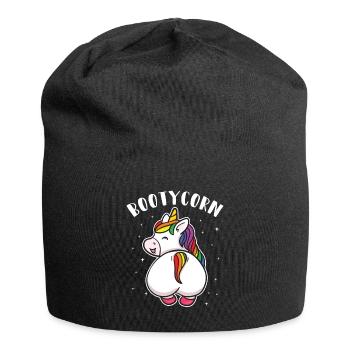 Einhorn Glitzer Hintern Bootycorn Lustig Geschenk - Jersey-Beanie - Schwarz - Vorne