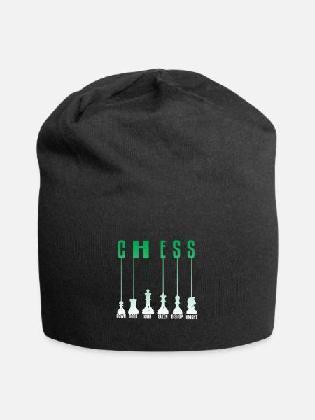 Schach - Jersey-Beanie - Schwarz