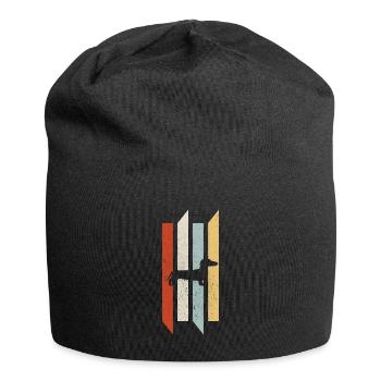 Dachshund Dogs Gift Dog Petting - Jersey Beanie - black - Front