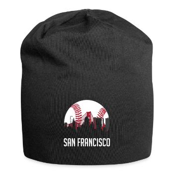 San Francisco Baseball Fan Downtown Skyline - Jersey Beanie - black - Front