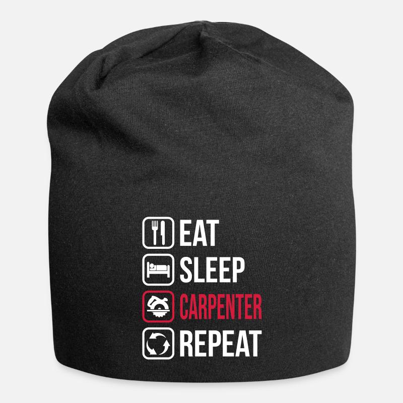 Eat Sleep Carpenter Repeat - Jersey-Beanie - Schwarz