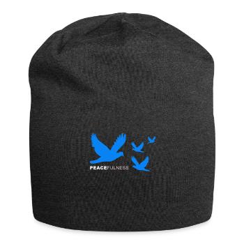 peace doves - Jersey Beanie - charcoal grey - Front
