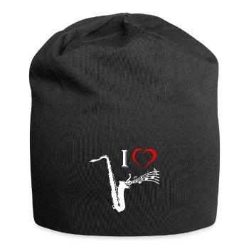 Saxophon - Jersey-Beanie - Schwarz - Vorne