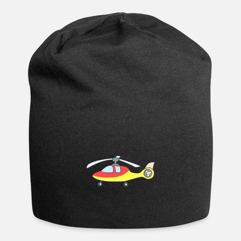 Zeichentrick Hubschrauber - Jersey-Beanie - Schwarz