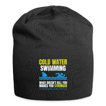 Funny Cold Water Swimming Shark - Jersey Beanie - black - Front