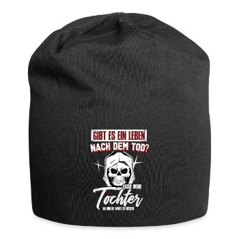 Gibt es ein Leben nach dem Tod? Geschenkidee - Jersey-Beanie - Schwarz - Vorne