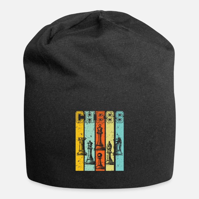Schach - Jersey-Beanie - Schwarz