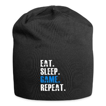 Eat Sleep Game Repeat - Jersey Beanie - black - Front