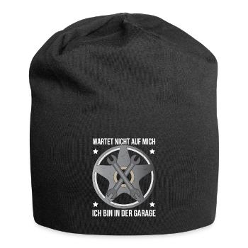 Garage Wartet nich auf mich ich bin in der Garage - Jersey-Beanie - Schwarz - Vorne
