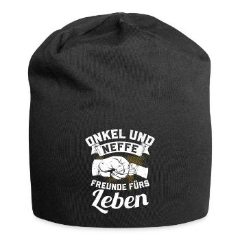 Onkel und Neffe - Freunde fürs Leben - Jersey-Beanie - Schwarz - Vorne