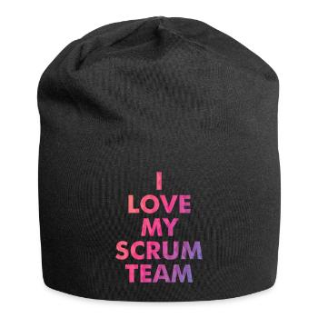 I love my scrum team - Jersey Beanie - black - Front