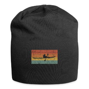 Canoë-kayak vintage silhouette rétro - Bonnet en jersey - noir - Devant