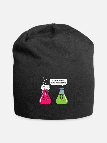 Chemie Biologie Chemikalien Overreacting Geschenk - Jersey-Beanie - Schwarz