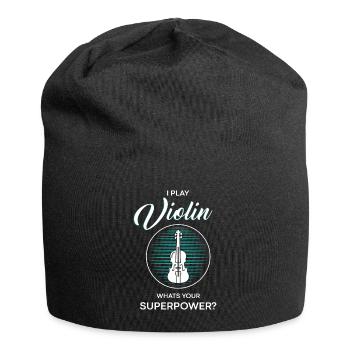 Violine Supermacht - Jersey-Beanie - Schwarz - Vorne