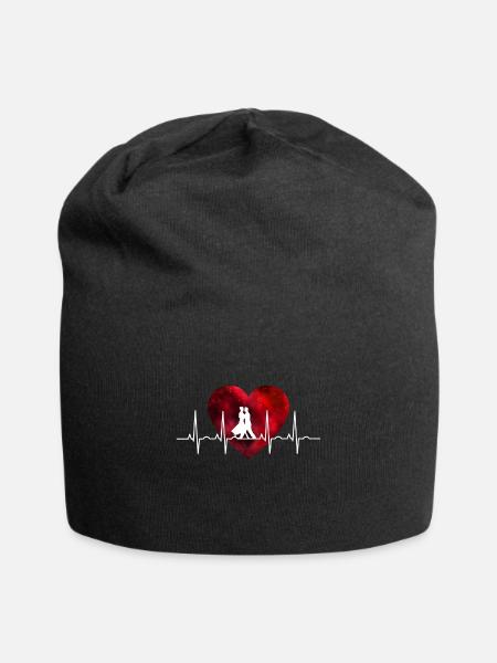 Couple salsa danse coeur - Bonnet en jersey - noir