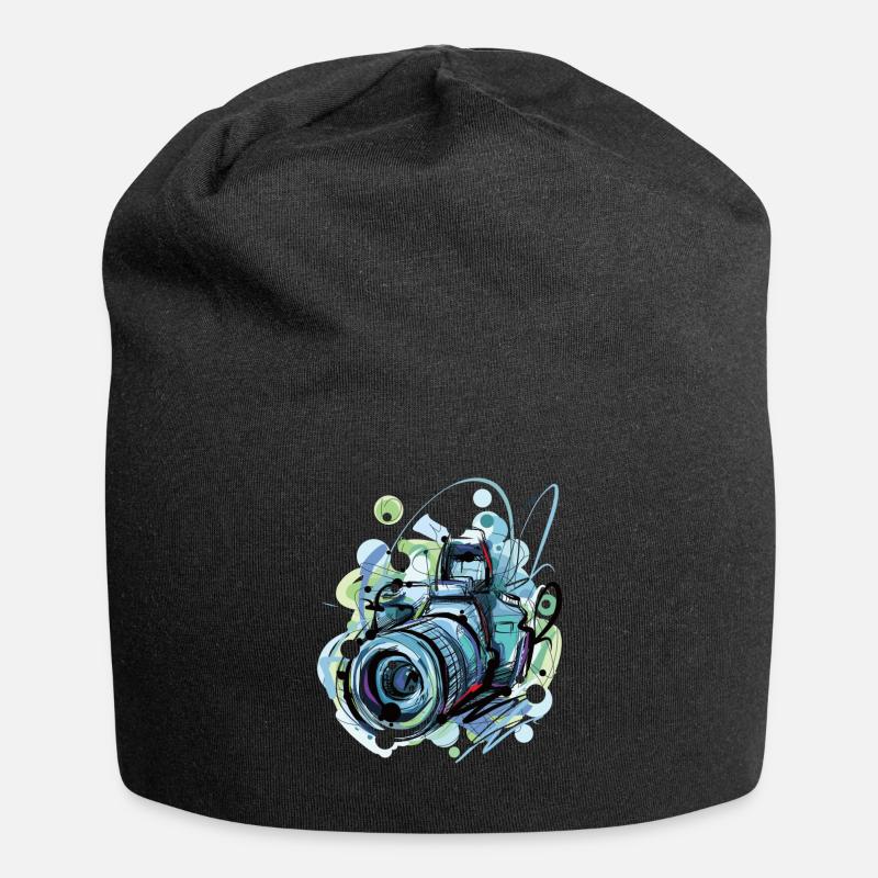 Kamera Bunt Style - Jersey-Beanie - Schwarz