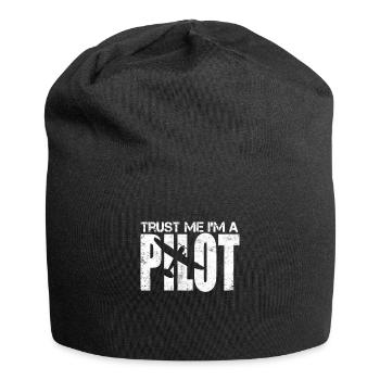 Pilote cadeau avion planeur planeur - Bonnet en jersey - noir - Devant