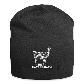 Tarnung Lama Camouflage Geschenk Alpaka Militär - Jersey-Beanie - Anthrazit - Vorne
