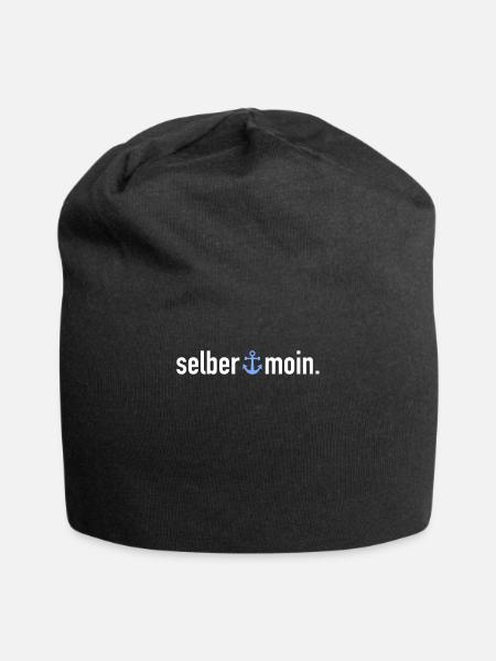 Selber Moin | Begrüßung Norddeutschland Küste - Jersey-Beanie - Schwarz